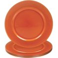thumbnail image 1 of Platos de carga naranja, cargador redondo de cena con abalorio, cargadores de placa de plástico de 13 pulgadas para boda, decoración de mesa, juego de 6, 1 of 14
