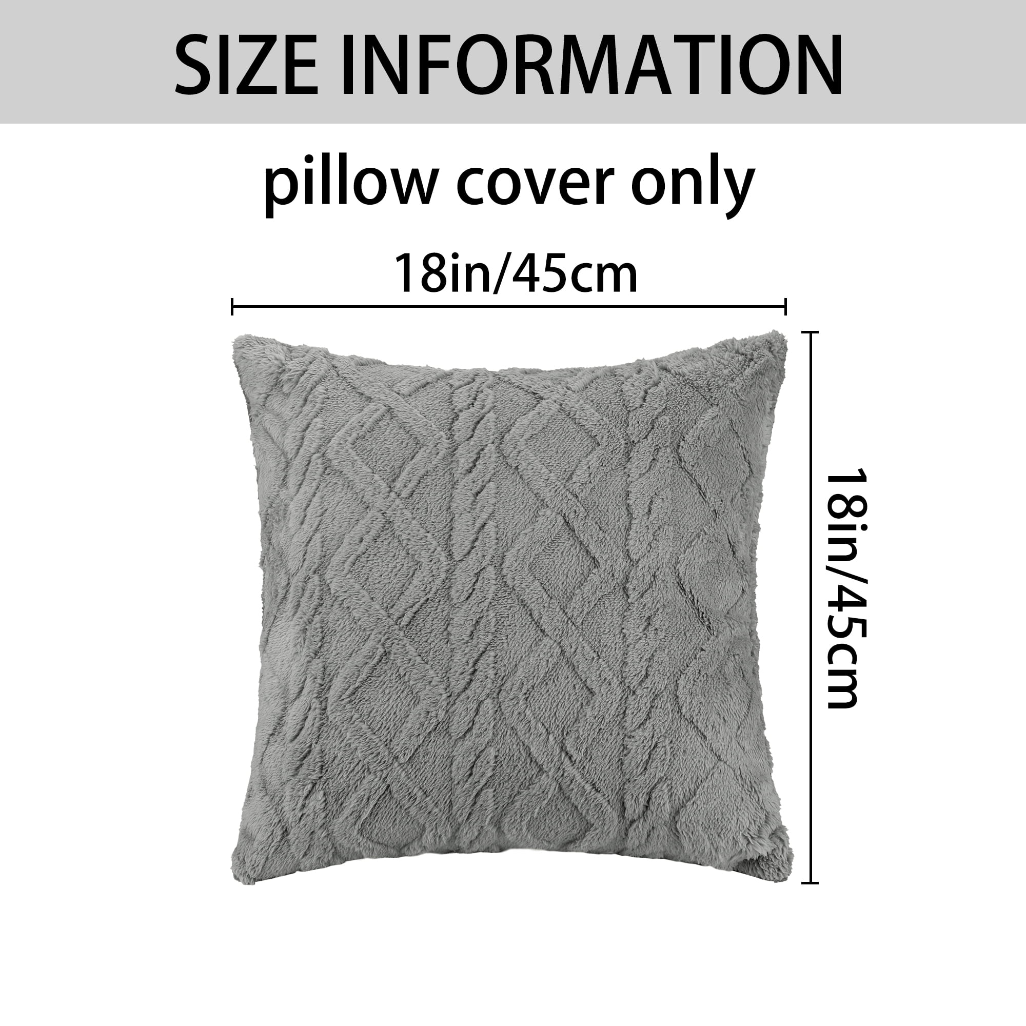 Unique Bargains Solid Striped Soft Sofa Decorative Pillow Covers (2 Count) Light Gray 18" x 18"