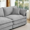 thumbnail image 6 of Cloud-Like Modular Chenille 3-Seat Sectional Sofa with Movable Ottoman – Customizable L-Shaped/U-Shaped Seating for Living Rooms,Gray, 6 of 11