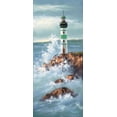 thumbnail image 2 of Burgy 13x24 Gold Ornate Wood Framed with Double Matting Museum Art Print Titled - Lighthouse II, 2 of 4