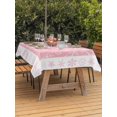 thumbnail image 2 of Outdoor Tablecloth with Umbrella Hole and Zipper, Snowflakes Christmas Rectangle Table Cloth 60x84 Inch Waterproof Tablecloth, Pink Xmas Winter Vintage Picnic Table Cover for Patio Camping, 2 of 7