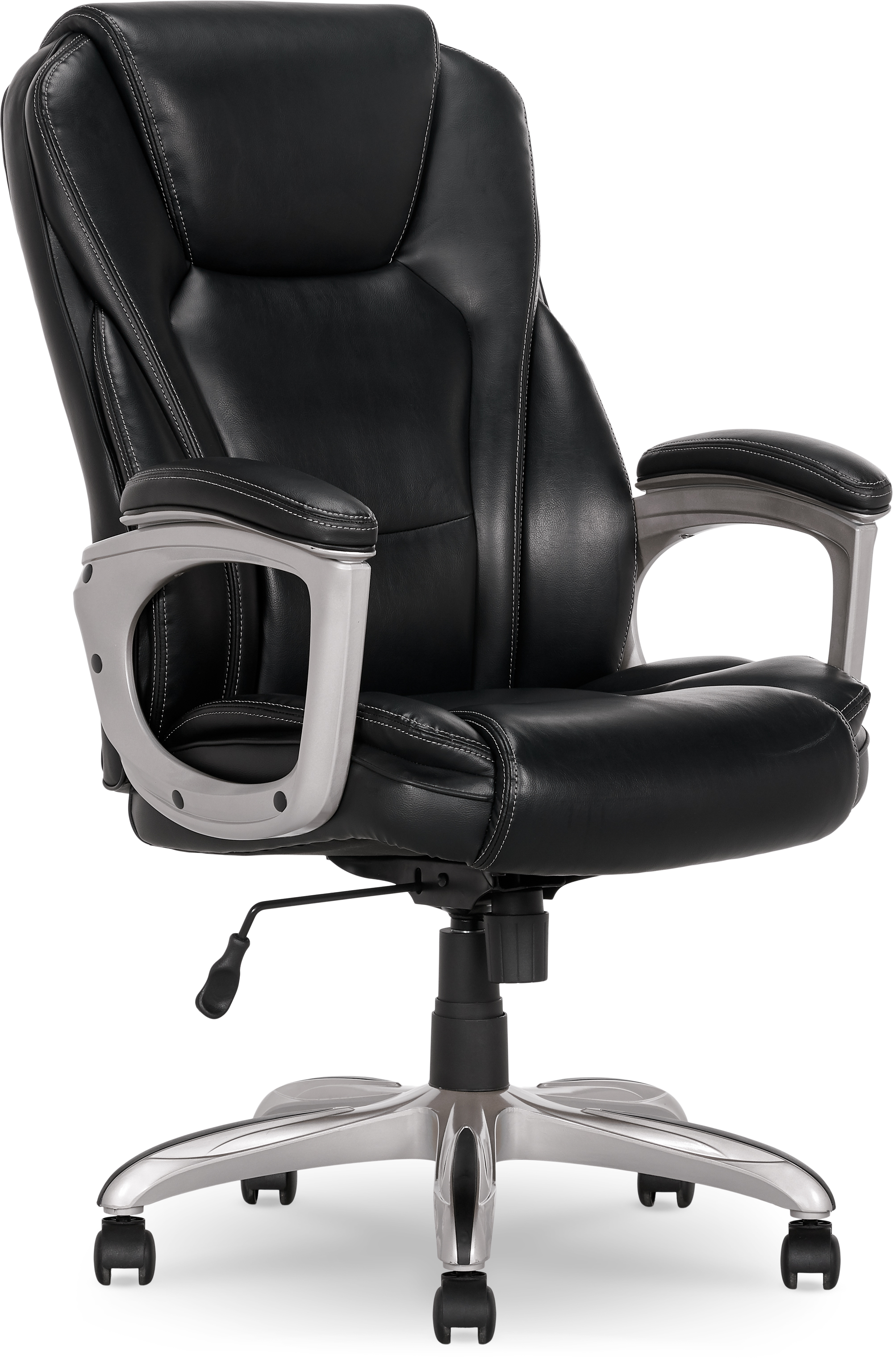 Serta Heavy-Duty Bonded Leather Commercial Office Chair with Memory Foam, 350 lb capacity, Black