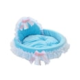 thumbnail image 4 of Soft Plush Dog Bed Non Slip Portable Cat Sleeping Pad Lace Bow Decor Comfortable S, 4 of 9