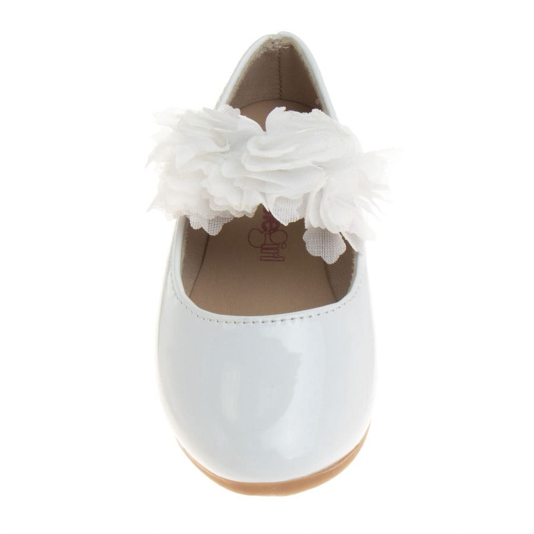 Kensie Girl Little Kids Ballerina Flats, Solid White Patent, 12