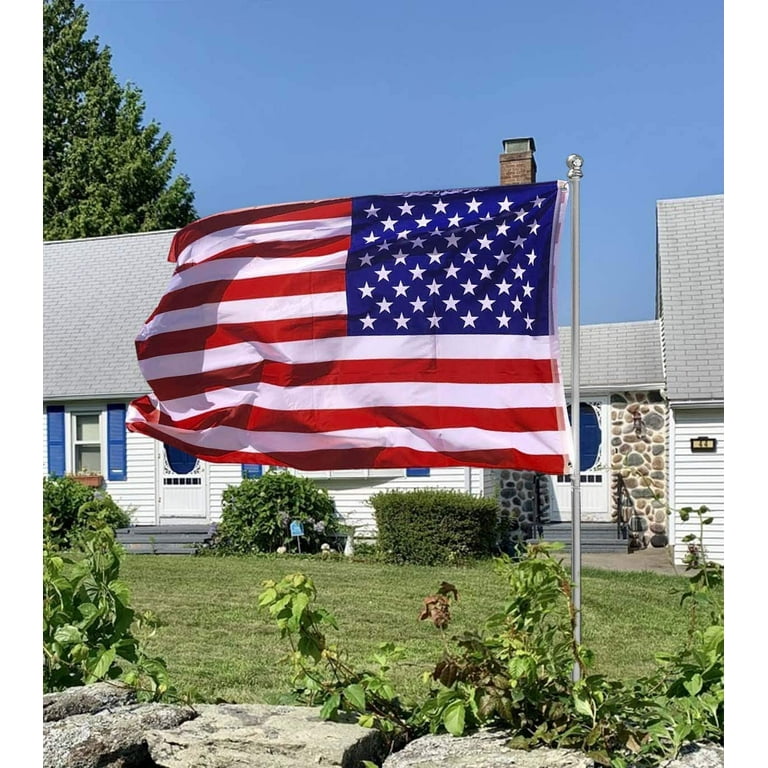 American US Flag 3x5 Ft Longest Lasting USA Flag Stitched with 3 Layer of Canvas and Double Sides Printed Heavy Duty USA Flags with Brass Grommet