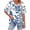 Blue, variant on Dvprdro Plus Size V Neck Short Sleeve T Shirts Loose Fit Floral Casual Summer Tops