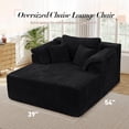thumbnail image 2 of Muumblus 60" Oversized Chaise Lounge Chair Indoor Furniture, No-Assembly Modern Boneless Cloud Couch, Sleeper Sofa Bed for Living Room, Black Corduroy, 2 of 10