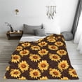 thumbnail image 5 of Sikiie Chocolate Plaid Sunflower A Ultra-Soft Micro flannel Blanket Luxury All Seasons Warm Blanket for Bedding Sofa and Travel (4 sizes)-40"x30", 5 of 7