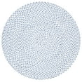 thumbnail image 2 of SAFAVIEH Braided Geraldine Checkered Polyester Reversible Area Rug, Blue/Ivory, 4' x 4' Round, 2 of 7