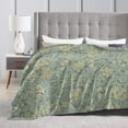 thumbnail image 5 of ZNDUO Lightweight Microfiber Bed Blanket, Vintage Elegant Floral Art Pattern Super Soft Flannel Cozy Throw Blankets, 80"x60", 5 of 8
