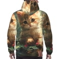 thumbnail image 7 of Xecao Cute Kitten Water Lilies Pattern Men's Adult Pullover Hoodie,Hooded Sweatshirt-Medium, 7 of 7