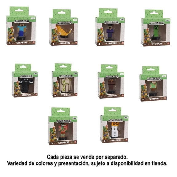Figura Minecraft con Sello Varios Modelos 1 Pieza