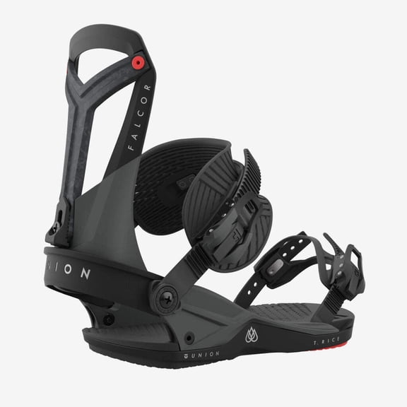 Union Falcor Mens Snowboard Bindings Black L 2x4/Channel Forged Carbon