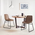 thumbnail image 4 of Dycanpo18'' Bar Stools Set of 3 with Back Faux Leather Counter Chairs for Home Kitchen Island, Brown, 4 of 9