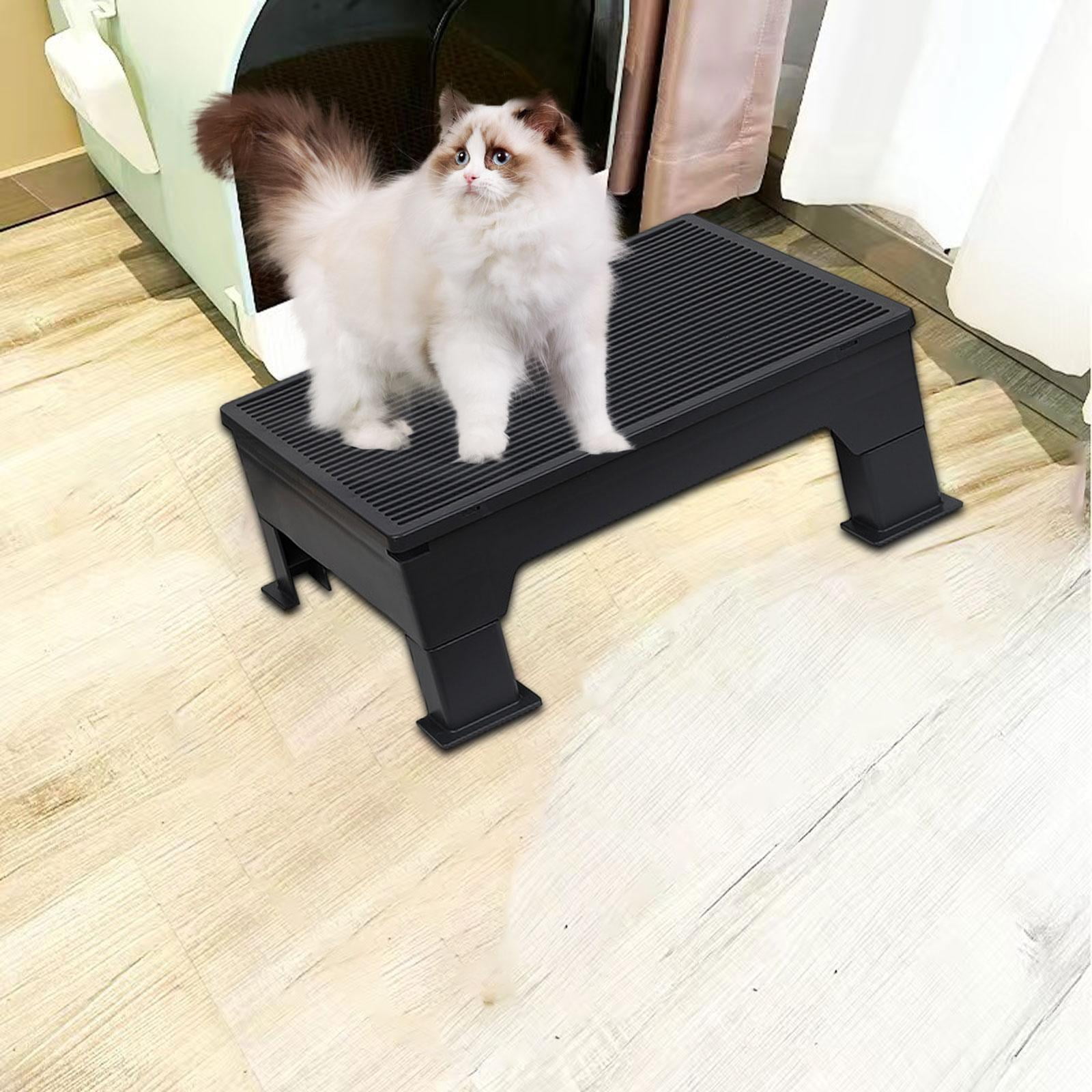 oshhni Cat Litter Mat Adjustable Height Accessory for Cats Accessories Pet Supplies Black