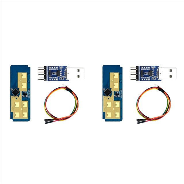 2X 24G HLK-LD2450 Millimeter Wave Human Movement Tracking Radar Sensor Module LD2450 Sensing Distance 8M Smart Home B,2 x Sensing module 2 x Cable 2 x Serial port block