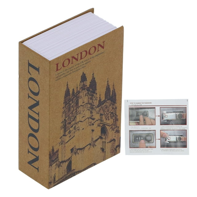 Mini caja de seguridad con forma de libro de simulación para guardar dinero, ideal para guardar objetos importantes.