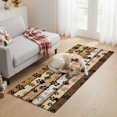 Rectangle Rug 2x6ft, Cute Dog Paw Print Farm Wood Board Soft Non-Slip ...
