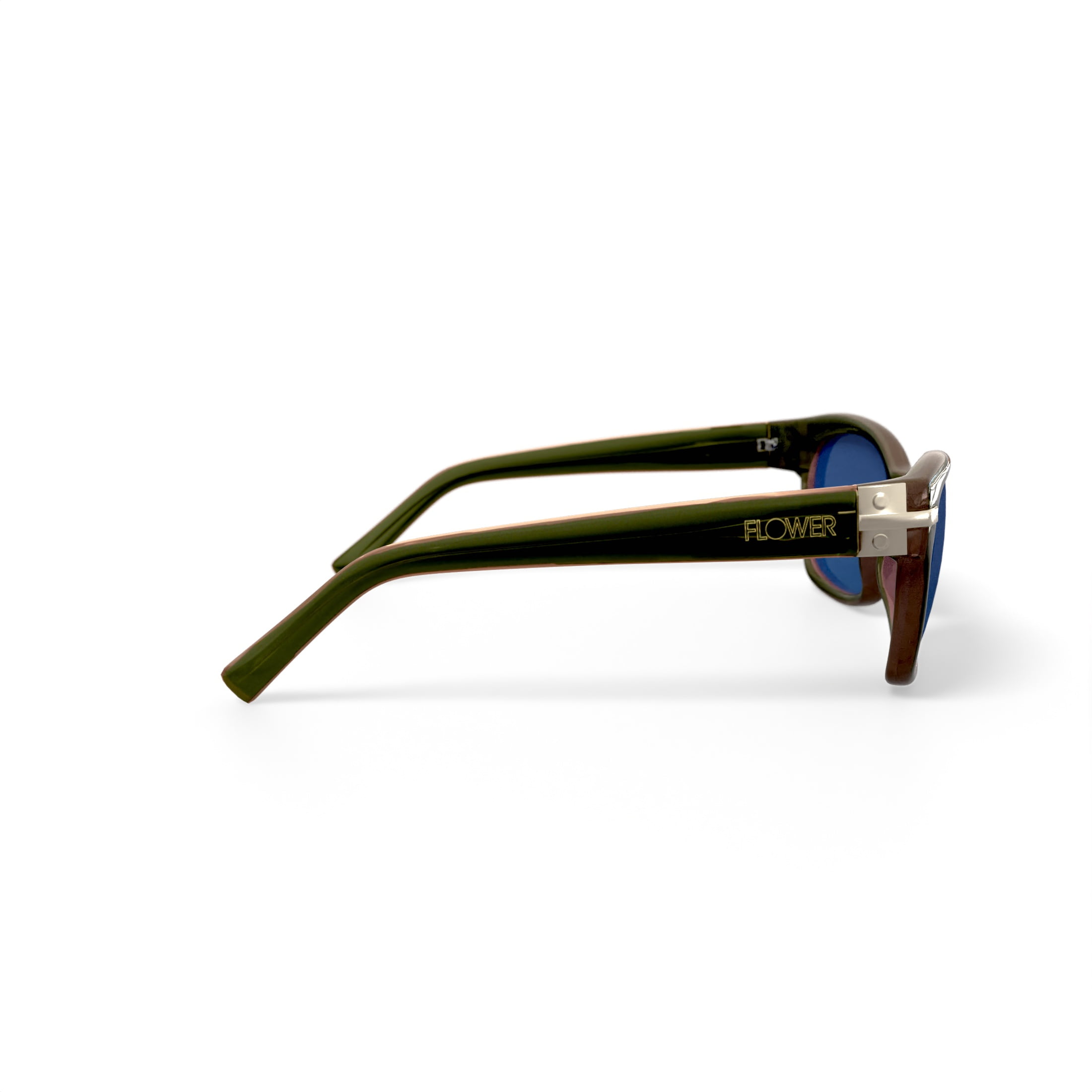 FLOWER Women's Rx'able Fashion Sunglasses, FLR1002 - Holly, Green/Pink, 56-18-135, with Case