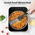 thumbnail image 4 of 600°F Heat Resistant Silicone Spoons: U-Taste 13.3in Solid & Slotted Kitchen Cooking Spoon, Nonstick Long Rubber Utensil, Sturdy for Mixing, Serving, Stirring, Frying, Draining (Black, 2PCS), 4 of 9