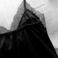 thumbnail image 2 of Gibobby traviesa Lencería Sexy Conjunto de pijama con , ropa de dormir, pijama Sexy de encaje de satén sedoso para mujer, conjunto de 5 uds,(Negro, L), 2 of 5