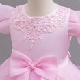 thumbnail image 5 of Lace Flower Sleeveless Gown Dress with Bow Decoration for Girls, Kids Wedding Bridesmaid Pageant Party Formal Long Gown Princess Tulle Floral Embroidery Girl Birthday Party Dresses - 2-10T, 5 of 7