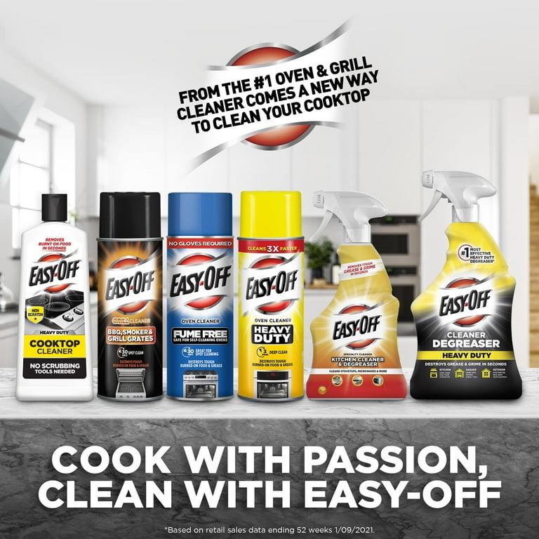 Easy Off Heavy Duty Cooktop Cleaner, Removes Burnt on Food in Seconds,  Non-Scratch, No Scrubbing Tools Needed, 16 Oz