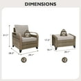 thumbnail image 4 of EAGLE PEAK 4-Piece Wicker Outdoor Patio Dining Set with Ottomans and Cushions, Gray, 4 of 10