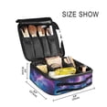 thumbnail image 3 of FORMRS Travel Makeup Bag Large Capacity Train Case Cosmetic Organizer with Adjustable Dividers, Galaxy Pattern, 3 of 8