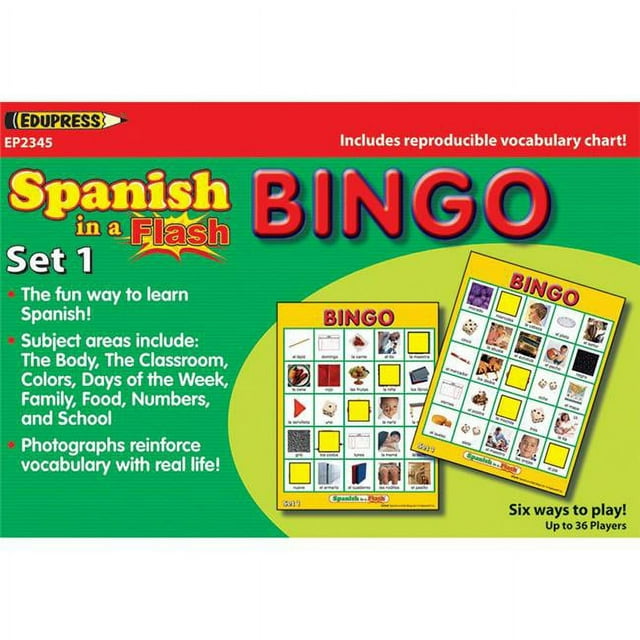 Teacher Created Resources EP-2345BN 2 Each Spanish In A Flash Bingo Game