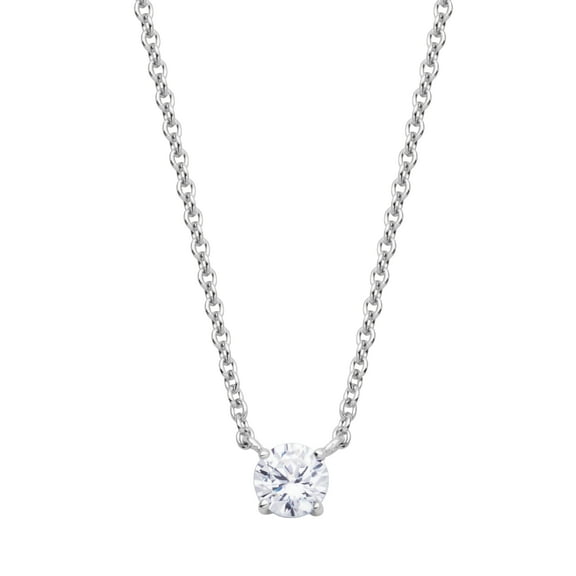 Forever Facets 1/4 CT TW Lab Grown Diamond Necklace in Platinum over Sterling Silver, Adult Female