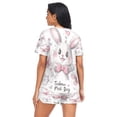 thumbnail image 2 of Women Pajama Sets Short Sleeve Sweatshirts Cute Grin Rabbit Casual Tops and Shorts, 2 of 7