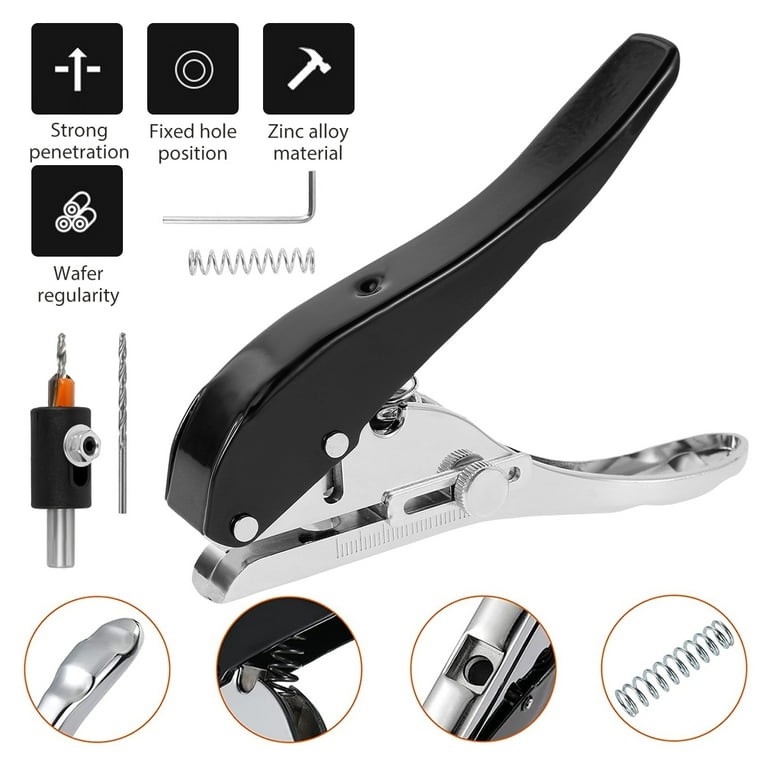 Protoiya 5Pcs Single Hole Punch 5/16inch Heavy Duty Hole Puncher Portable  Hole Edge Banding Punching Plier Handheld Punching Tool with Limiter for  Paper Cards Plastic Cardboard 