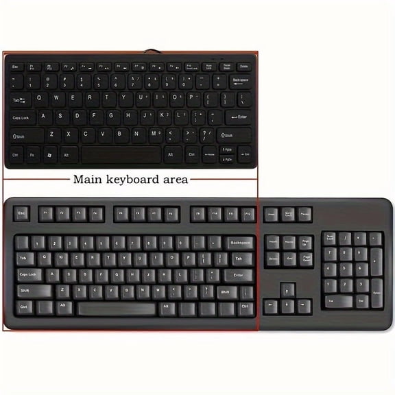 Equipped with keyboard film Ultra-Slim 78keys USB Mini Wired Keyboard with Media Hotkeys for Laptop Computers Windows Desktop PC 11/10/8/7 American key layout