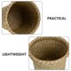 thumbnail image 5 of Cesto de basura de pasto marino, pequeño bote de basura tejido, contenedor de papel de basura, cesta redonda de paja para artículos diversos, para baños, cocina, hogar y oficina, 5 of 6