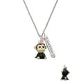 thumbnail image 2 of Delight Jewelry Resin Monkey with Bunny Ears Silvertone Guardian Angel Bar Charm Necklace, 23", 2 of 4