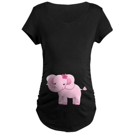 

CafePress - Cute Pink Baby Girl Elephant Maternity Dark T Shir - Maternity Dark T-Shirt