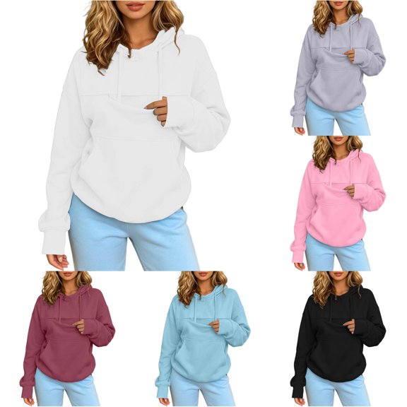 Women's Oversized Hoodie with Pet Pouch Kangaroo Pocket Sweatshirt