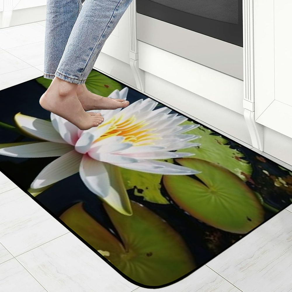 Heduofu Decorative Door Mat, Door Mat with Non-Slip Rubber Backing, Easy Cleaning, Traps Dirt, for Entry, Patio, Garage - Water Lilly Lily Water Pond Summer Flower Nature 19.68*47.24 in