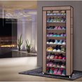 thumbnail image 1 of Smeshoop Porte-Chaussures en Tissu Non Tissé à 9 Compartiments, Économiseur d'Espace, Café, 1 of 1