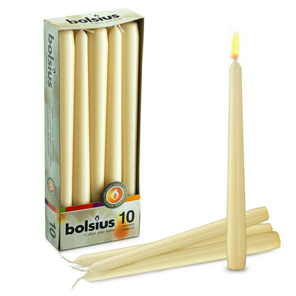 Bolsius 10" Colored Taper Candles Wedding Decorative Candles 7 Colors Available - Set Of 10