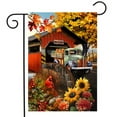 thumbnail image 2 of Briarwood Lane Autumn Covered Bridge Garden Flag, 2 of 4