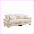 thumbnail image 5 of Cream Modern Velvet 2-Seater Sofa with Bolstered Armrests – Ideal for Living Room, Loft & Bedroom, 5 of 14