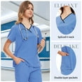 thumbnail image 3 of VIAOLI Scrubs Sets for Women - Stretch V-Neck Top & Drawstring Pants Medical Uniform, 10 Colors, 3 of 6