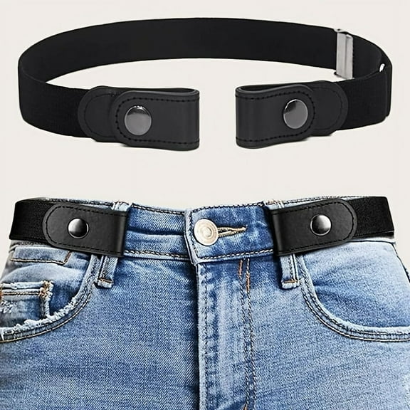 No Buckle Stretch Belt For Women Men Elastic Waist Belt Up for Jeans Pants
