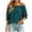*Blue, variant on Women's Off The Shoulder Ruffle 3/4 Puff Sleeve Blouse,Casual Loose Summer Solid Top Black,Women's Plus S