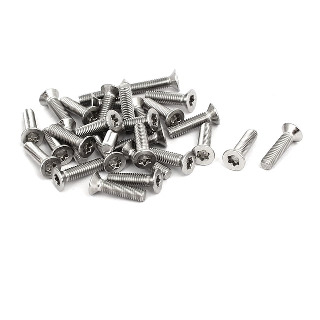 Tornillos de máquina de cabeza avellanada Torx de acero inoxidable 304 M3 x 12mm 30PCS