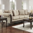 thumbnail image 5 of Roundhill Furniture Hernen Carved Wood Frame Sofa, Emma Wheat, 5 of 9