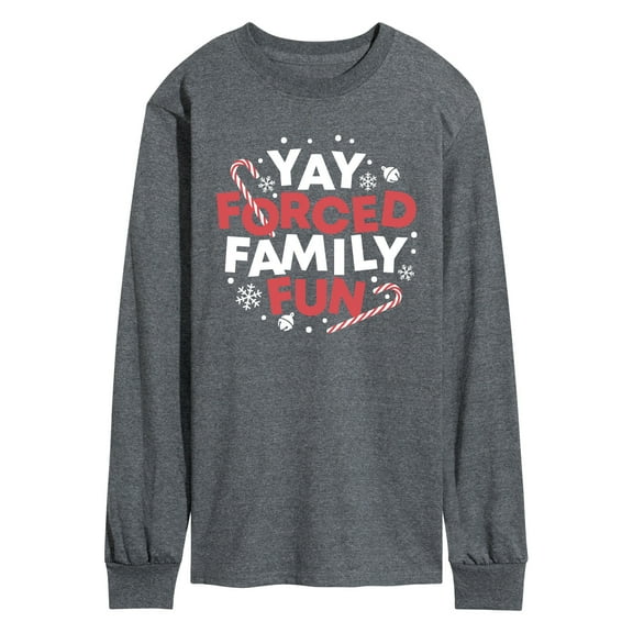 Instant Message - Yay Forced Family Fun - Men's Long Sleeve Graphic T-Shirt