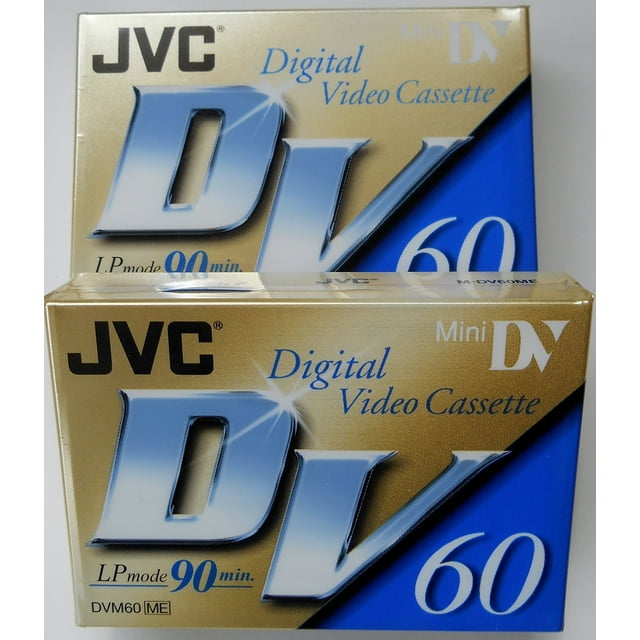 Minicasete de vídeo digital JVC Mini DV60 de 90 minutos, paquete de 2